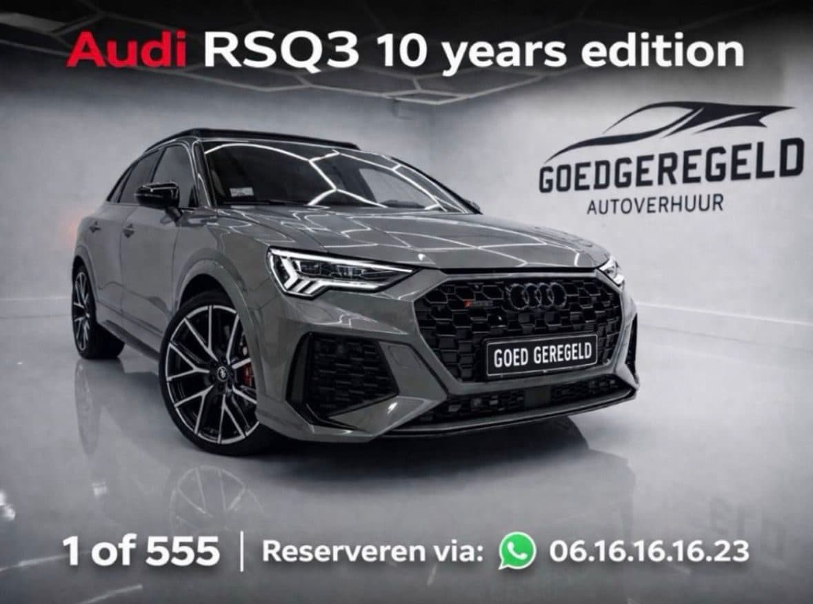 Audi RSQ3 10 years Edition huren Den Haag — Goed Geregeld