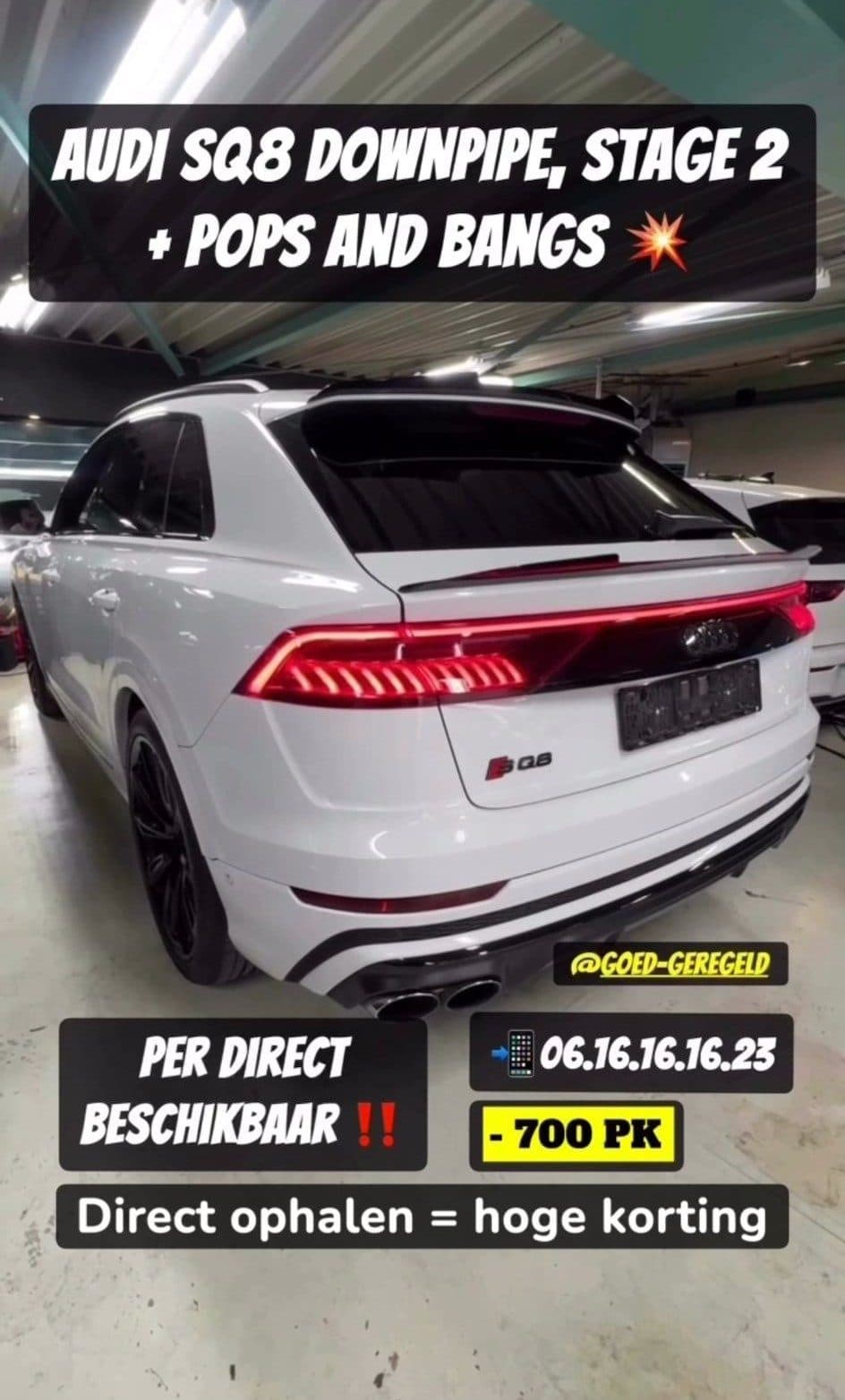 Audi SQ8 (700PK) + Downpipe huren Den Haag — Goed Geregeld