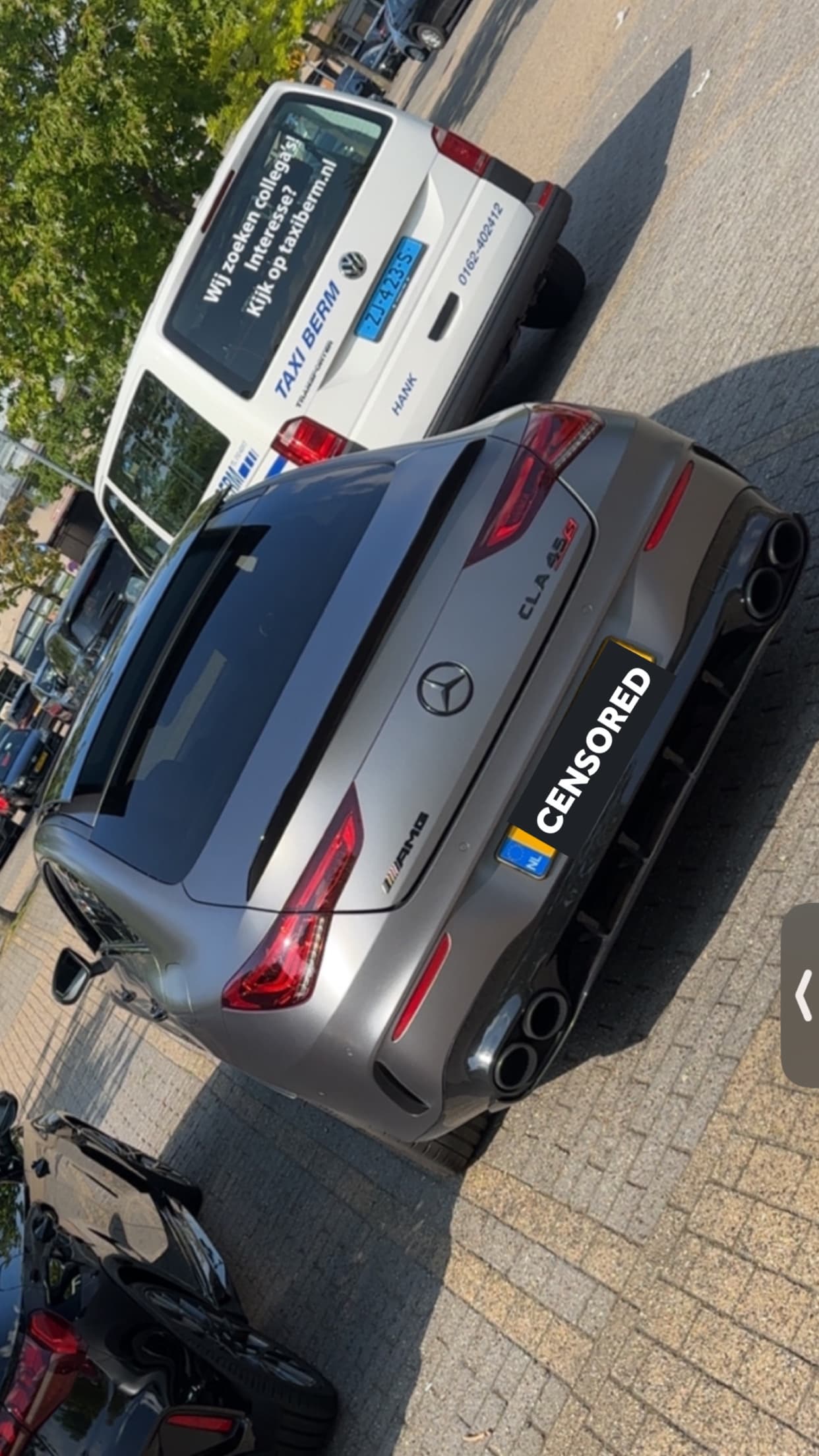 Mercedes-Benz CLA45 S AMG stage 1 straight pipe huren Rotterdam — Luxe Verhuur